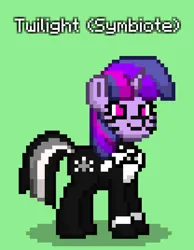 Size: 624x804 | Tagged: safe, derpibooru import, twilight sparkle, pony, unicorn, pony town, green background, image, png, simple background, solo, symbiote, venom