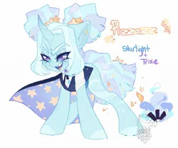 Size: 2048x1707 | Tagged: safe, artist:smokeypapayas, derpibooru import, starlight glimmer, trixie, oc, oc:pizzazz, pony, unicorn, female, fusion, horn, image, jpeg, simple background, solo, unicorn oc, white background