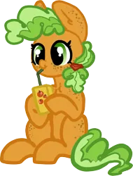 Size: 655x864 | Tagged: safe, artist:nootaz, derpibooru import, apple brown betty, apple family member, image, juice, juice box, png