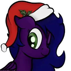 Size: 1000x1000 | Tagged: safe, artist:ahorseofcourse, derpibooru import, oc, oc:midnight lily, unofficial characters only, pegasus, pony, christmas, hat, holiday, holly, image, png, santa hat, solo
