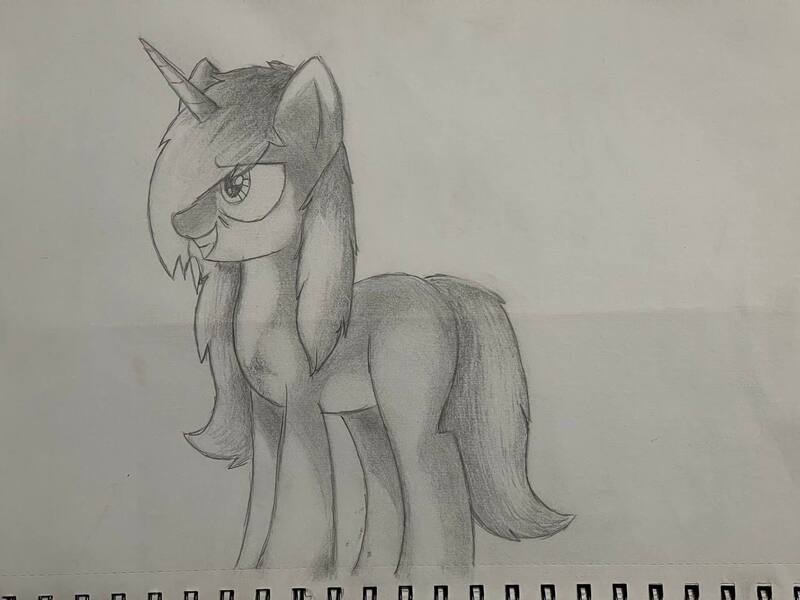 Size: 1280x960 | Tagged: safe, artist:rosedraws, derpibooru import, oc, oc:rose glow, unicorn, female, image, jpeg, shading, solo, traditional art