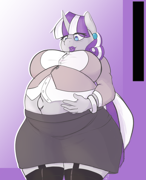 Size: 1347x1653 | Tagged: questionable, artist:epicenehs, derpibooru import, twilight velvet, anthro, unicorn, belly, belly button, big belly, big breasts, breasts, busty twilight velvet, clothes, female, huge breasts, image, lipstick, milf, outie belly button, png, pregnant, skirt