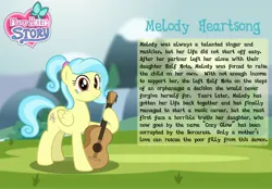 Size: 3000x2092 | Tagged: safe, artist:aleximusprime, derpibooru import, oc, oc:melody heartsong, unofficial characters only, pegasus, pony, fanfic:oh mother where art thou, flurry heart's story, bio, cozy glow's mother, female, guitar, image, jpeg, mare, musical instrument, pegasus oc, story included, wings