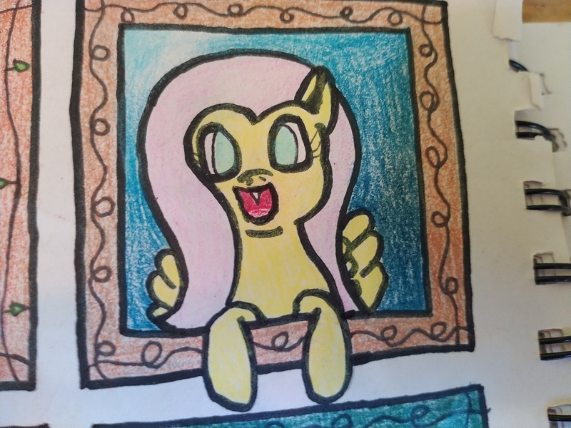 Size: 4608x3456 | Tagged: safe, artist:acid flask, derpibooru import, fluttershy, pegasus, pony, 2d, art dump, chibi, colored, female, happy, image, jpeg, looking at you, mare, paper, sketch, sketch dump, sketchbook, traditional art