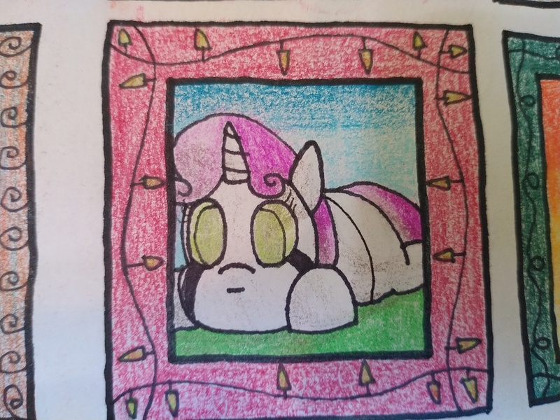 Size: 4608x3456 | Tagged: safe, artist:acid flask, derpibooru import, sweetie belle, pony, robot, robot pony, unicorn, 2d, art dump, colored, female, image, jpeg, mare, paper, sketch, sketch dump, sketchbook, solo, sweetie bot, traditional art