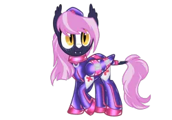 Size: 2360x1640 | Tagged: safe, artist:mistress midnight, derpibooru import, oc, oc:nurse lavender blossom, bat pony, bat pony oc, bat wings, fireheart76's latex suit design, image, latex, latex suit, nurse, nurse outfit, png, prisoners of the moon, rubber, rubber suit, simple background, solo, transparent background, wings