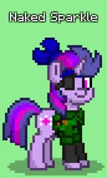 Size: 516x852 | Tagged: safe, derpibooru import, twilight sparkle, pony, unicorn, pony town, eyepatch, image, metal gear solid, metal gear solid 3, naked snake, png, solo