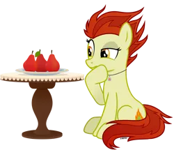 Size: 4800x4130 | Tagged: safe, artist:a4r91n, derpibooru import, oc, oc:para focului, unofficial characters only, earth pony, food, image, jewelry, pear, pendant, png, simple background, suspicious, transparent background, vector