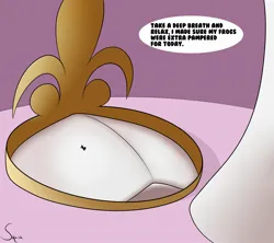 Size: 2250x2000 | Tagged: suggestive, alternate version, artist:cgbro, artist:squishi, derpibooru import, princess celestia, absurd resolution, crush fetish, cushion, dialogue, duo, fetish, giantlestia, hoof fetish, hoof shoes, hooves, image, imminent crushing, jpeg, macro, macro/micro, massage, micro, simple background, text, willing