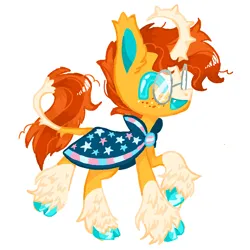 Size: 1000x1000 | Tagged: safe, artist:webkinzworldz, derpibooru import, sunburst, pony, unicorn, alternate design, image, leonine tail, mouthpiece, png, pride, pride flag, simple background, solo, tail, transgender, transgender pride flag, twitterina design, white background