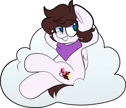 Size: 1459x1251 | Tagged: safe, artist:saveraedae, derpibooru import, oc, oc:markey malarkey, ponified, unofficial characters only, pegasus, pony, bandana, cloud, crossover, image, looking at you, male, on a cloud, png, simple background, sitting, sitting on cloud, smiling, smiling at you, solo, stallion, the mark side, transparent background