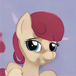 Size: 1024x1024 | Tagged: safe, artist:thisponydoesnotexist, derpibooru import, machine learning generated, pony, bust, ears up, eyebrows, eyelashes, gradient background, image, jpeg, looking at you, nostrils, raised eyebrow, shading, solo