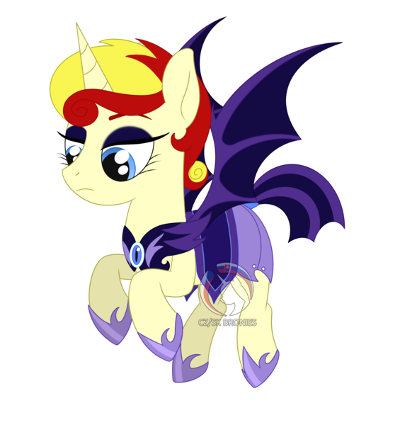 Size: 1908x2026 | Tagged: safe, artist:dyonys, derpibooru import, oc, oc:miss libussa, bat pony, hybrid, pony, unicorn, czequestria, flying, image, night guard, png, simple background, transparent background