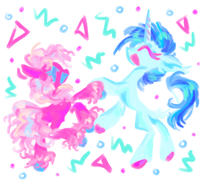 Size: 1280x1148 | Tagged: safe, artist:webkinzworldz, derpibooru import, pinkie pie, vinyl scratch, earth pony, pony, unicorn, dancing, duo, female, image, lesbian, png, shipping, vinylpie