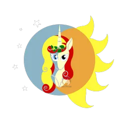 Size: 3291x3224 | Tagged: safe, artist:dyonys, derpibooru import, oc, oc:miss libussa, pony, unicorn, czequestria, female, image, mare, moon, png, simple background, sun, transparent background, watermark