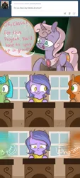 Size: 1181x2616 | Tagged: safe, artist:lolepopenon, derpibooru import, oc, oc:billie, oc:sweet tales, earth pony, pony, ask billie the kid, ask, comic, image, png, school