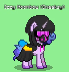 Size: 828x852 | Tagged: safe, derpibooru import, izzy moonbow, pony, unicorn, pony town, my little pony: tell your tale, spoiler:g5, spoiler:my little pony: tell your tale, spoiler:tyts01e34, g5, image, png, sneaksy, sneaksy strikes again, solo