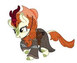 Size: 2749x2233 | Tagged: safe, artist:third uncle, artist:星梦, derpibooru import, edit, autumn blaze, kirin, pony, awwtumn blaze, c96, clothes, cloven hooves, cowboy hat, cute, female, gun, handgun, hat, high res, image, looking left, mare, open mouth, png, pose, simple background, solo, tongue out, transparent background, vector, weapon