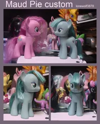 Size: 1024x1265 | Tagged: safe, artist:lonewolf3878, derpibooru import, bon bon, maud pie, pinkie pie, spike, sweetie drops, dragon, earth pony, pony, alternate hair color, brushable, customized toy, female, funko, image, irl, jpeg, male, mare, photo, text, toy, wrong hair color