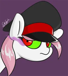 Size: 2898x3200 | Tagged: safe, artist:cdrspark, derpibooru import, oc, oc:sugar morning, unofficial characters only, pegasus, cap, clothes, female, hat, image, military uniform, pegasus oc, png, simple background, solo, solo female, sombra eyes, uniform, wings