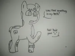 Size: 4160x3120 | Tagged: safe, artist:valuable ashes, derpibooru import, earth pony, pony, undead, zombie, image, jpeg, monochrome, solo, traditional art, watch, wristwatch