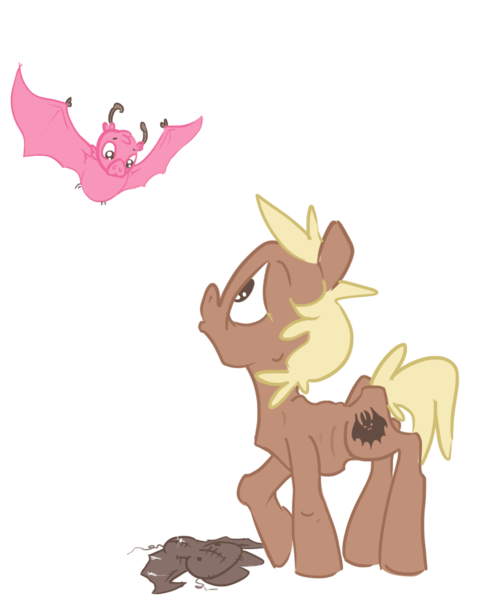 Size: 1028x1289 | Tagged: safe, artist:spatialheather, derpibooru import, oc, oc:forty winks, unofficial characters only, bat, earth pony, pony, image, png, simple background, transparent background