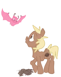 Size: 1028x1289 | Tagged: safe, artist:spatialheather, derpibooru import, oc, oc:forty winks, unofficial characters only, bat, earth pony, pony, image, png, simple background, transparent background