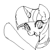 Size: 192x191 | Tagged: safe, artist:maren, derpibooru import, twilight sparkle, pony, black and white, bust, female, grayscale, image, mare, monochrome, open mouth, open smile, pixel art, png, portrait, smiling, solo, waving, waving at you