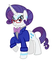 Size: 1047x1245 | Tagged: safe, artist:aleximusprime, artist:disneymarvel96, derpibooru import, rarity, unicorn, flurry heart's story, alternate design, bowtie, bracelet, clothes, ear piercing, earring, female, glasses, image, jacket, jewelry, older, older rarity, piercing, png, solo, suit, vector