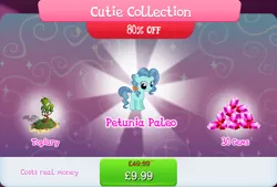 Size: 1268x858 | Tagged: safe, derpibooru import, official, petunia paleo, earth pony, pony, bundle, costs real money, english, female, filly, foal, gameloft, gem, hair tie, image, jpeg, mare, mobile game, my little pony: magic princess, numbers, sale, solo, solo focus, text