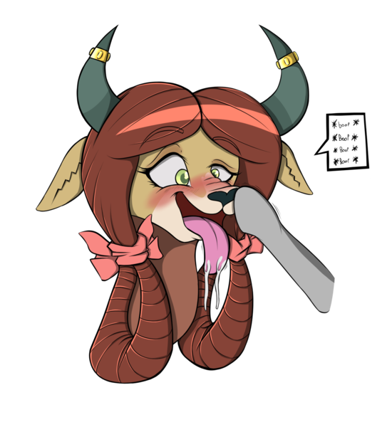 Size: 1365x1488 | Tagged: suggestive, artist:ianmata1998, derpibooru import, yona, yak, blushing, boop, cute, dialogue box, drool, female, horny, image, png, raised hoof, simple background, transparent background, yonadorable
