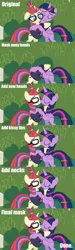 Size: 458x1532 | Tagged: safe, artist:superedit, derpibooru import, edit, edited screencap, screencap, moondancer, twilight sparkle, twilight sparkle (alicorn), alicorn, pony, unicorn, amending fences, season 5, bedroom eyes, bipedal, blue mane, bush, clothes, comic, cute, cutie mark, daaaaaaaaaaaw, dancerbetes, discovery family, discovery family logo, duo, eyes closed, female, floppy ears, glasses, grass, hnnng, horn, hug, image, jpeg, kiss edit, kiss on the lips, kissing, lesbian, logo, long mane, mare, multicolored mane, outdoors, pink mane, purple mane, red mane, shipping, smiling, spread wings, sweater, sweet dreams fuel, tail, the great and powerful superedit, tutorial, twiabetes, twidancer, wings