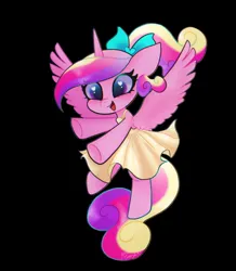 Size: 892x1024 | Tagged: safe, artist:petaltwinkle, derpibooru import, princess cadance, alicorn, semi-anthro, black background, clothes, cute, cutedance, dress, heart, heart eyes, image, jpeg, open mouth, open smile, simple background, smiling, solo, teen princess cadance, wingding eyes