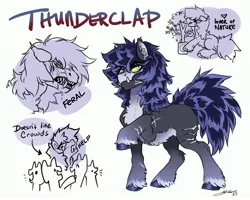 Size: 4096x3280 | Tagged: safe, artist:opalacorn, derpibooru import, oc, oc:thunderclap, unofficial characters only, hengstwolf, pony, werewolf, alternate design, bared teeth, chest fluff, commission, crowd, fangs, high res, image, jpeg, male, scar, sharp teeth, simple background, snarling, stallion, teeth, tree, twitterina design, unshorn fetlocks, white background