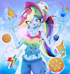 Size: 2297x2448 | Tagged: safe, artist:applejack_yokai, derpibooru import, rainbow dash, equestria girls, female, image, jpeg, midriff, solo