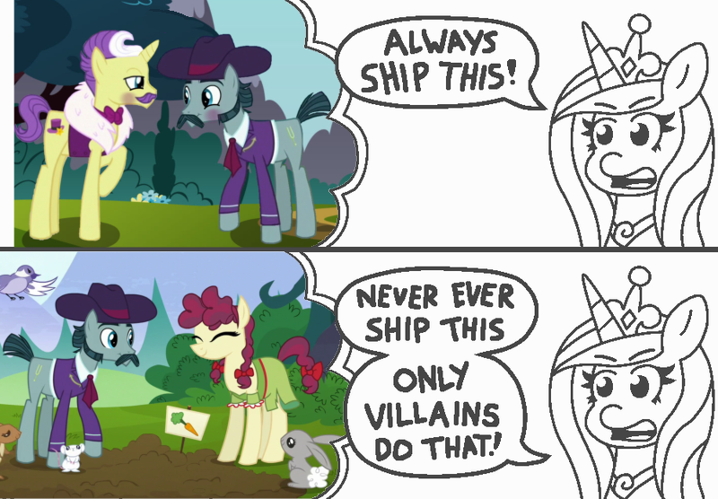 Size: 800x556 | Tagged: safe, derpibooru import, dandy grandeur, hilly hooffield, princess cadance, turner mccolt, alicorn, earth pony, pony, unicorn, always ship this, exploitable meme, female, gay, hooffield family, image, male, mare, mccolt family, meme, png, shipping, stallion, straight