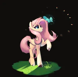 Size: 3270x3226 | Tagged: safe, artist:i love hurt, derpibooru import, fluttershy, butterfly, insect, pegasus, pony, female, g4, image, mare, png, simple background, solo