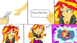 Size: 1488x838 | Tagged: safe, derpibooru import, flash sentry, sunset shimmer, 4chan, hissing, image, ms paint, note, png, portal, zimbabwe