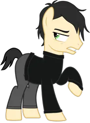 Size: 2140x2907 | Tagged: safe, artist:edy_january, derpibooru import, edit, vector edit, oc, oc:andrew, unofficial characters only, earth pony, pony, base, base used, clothes, free to use, goth, gothic, image, long pants, male, parody characther, png, simple background, solo, stallion, sweater, the coffin of andy and leyley, transparent background, vector