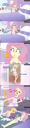 Size: 937x3980 | Tagged: suggestive, artist:excelso36, derpibooru import, fluttershy, oc, oc:cherish lynne, human, equestria girls, all fours, barefoot, bed, bedroom, blood, breasts, clothes, commissioner:shortskirtsandexplosions, crossdressing, cuteness overload, eyes closed, faint, feet, femboy, fluttershy likes femboys, girly, image, jpeg, ladyboner, male, nightgown, pajamas, plushie, see-through, sissy, socks, surprised, underwear