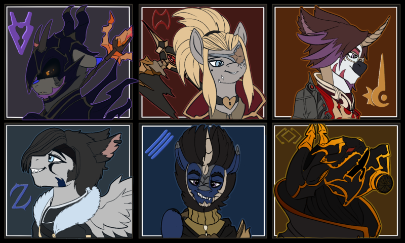 Size: 1543x925 | Tagged: safe, artist:brainiac, derpibooru import, oc, oc:azaan, oc:brush stroke, oc:gray star, oc:heccin pepperino, oc:nightingale, ponified, cat, cat pony, earth pony, kirin, original species, pegasus, pony, zebra, zebracorn, crossover, dragoon, fantasy class, female, final fantasy, final fantasy xiv, gunbreaker, image, kirinified, male, mare, png, red mage, rhitahtyn sas arvina, rule 63, species swap, warrior, zebra donkey