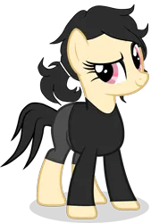 Size: 1798x2664 | Tagged: safe, artist:edy_january, derpibooru import, edit, vector edit, oc, oc:ashley, oc:leyley, unofficial characters only, earth pony, pony, base, base used, clothes, free to use, goth, gothic, image, link in description, pants, parody, parody characther, png, red eyes, short pants, simple background, solo, steam (software), sweater, the coffin of andy and leyley, transparent background, vector, vector used