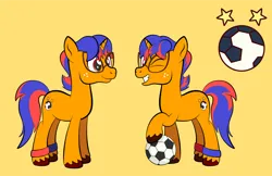 Size: 1920x1247 | Tagged: safe, artist:alexdti, derpibooru import, oc, oc:eden doublestars, pony, unicorn, ball, image, male, one eye closed, png, solo, stallion, wink