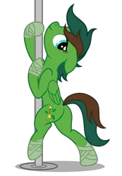 Size: 3779x5460 | Tagged: safe, artist:equestria secret guard, derpibooru import, oc, oc:windy barebow evergreen, unofficial characters only, pegasus, pony, butt, female, image, jewelry, looking at you, mare, pegasus oc, plot, png, pole, pole dancing, sexy, simple background, stripper pole, transparent background, wings
