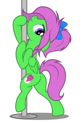 Size: 3642x5460 | Tagged: safe, artist:equestria secret guard, derpibooru import, oc, oc:zippy sparkz, unofficial characters only, pegasus, pony, butt, female, image, jewelry, looking at you, mare, pegasus oc, plot, png, pole, pole dancing, sexy, simple background, stripper pole, transparent background, wings