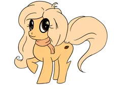 Size: 2894x2039 | Tagged: safe, artist:smexymachamp, ponified, earth pony, pony, blonde, blonde mane, brown eyes, clothes, coco (ongezellig), female, image, leg up pose, mare, ongezellig, png, raised leg, rugby ball, scarf, simple background, solo, white background, yellow coat, yellow mane