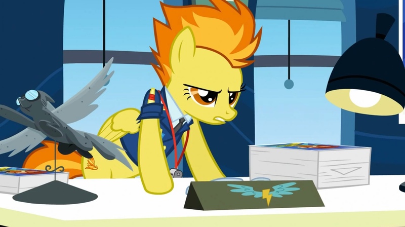 Size: 2160x1210 | Tagged: safe, derpibooru import, screencap, spitfire, pegasus, pony, wonderbolts academy, angry, annoyed, autograph, clothes, desk, drill sergeant, female, image, jpeg, lamp, mare, necktie, office, solo, spitfire's office, suit, uniform, whistle, whistle necklace, window, wonderbolts, wonderbolts dress uniform