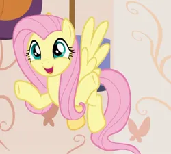 Size: 1157x1041 | Tagged: safe, derpibooru import, screencap, fluttershy, pegasus, pony, discordant harmony, cropped, cute, female, flying, happy, image, jpeg, mare, shyabetes, solo, spread wings, wings