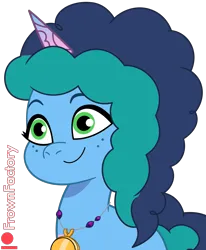 Size: 1651x2000 | Tagged: safe, artist:frownfactory, derpibooru import, pony, unicorn, g5, my little pony: tell your tale, spoiler:g5, spoiler:my little pony: tell your tale, spoiler:tyts01e47, female, freckles, horn, image, jewelry, mare, misty brightdawn, necklace, png, simple background, smiling, solo, sunny's smoothie moves, transparent background, vector