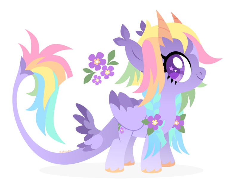 Size: 1920x1481 | Tagged: safe, artist:kabuvee, derpibooru import, oc, oc:buttercup, pegasus, pony, female, filly, foal, horns, image, png, quadrupedal, simple background, solo, tail wings, transparent background